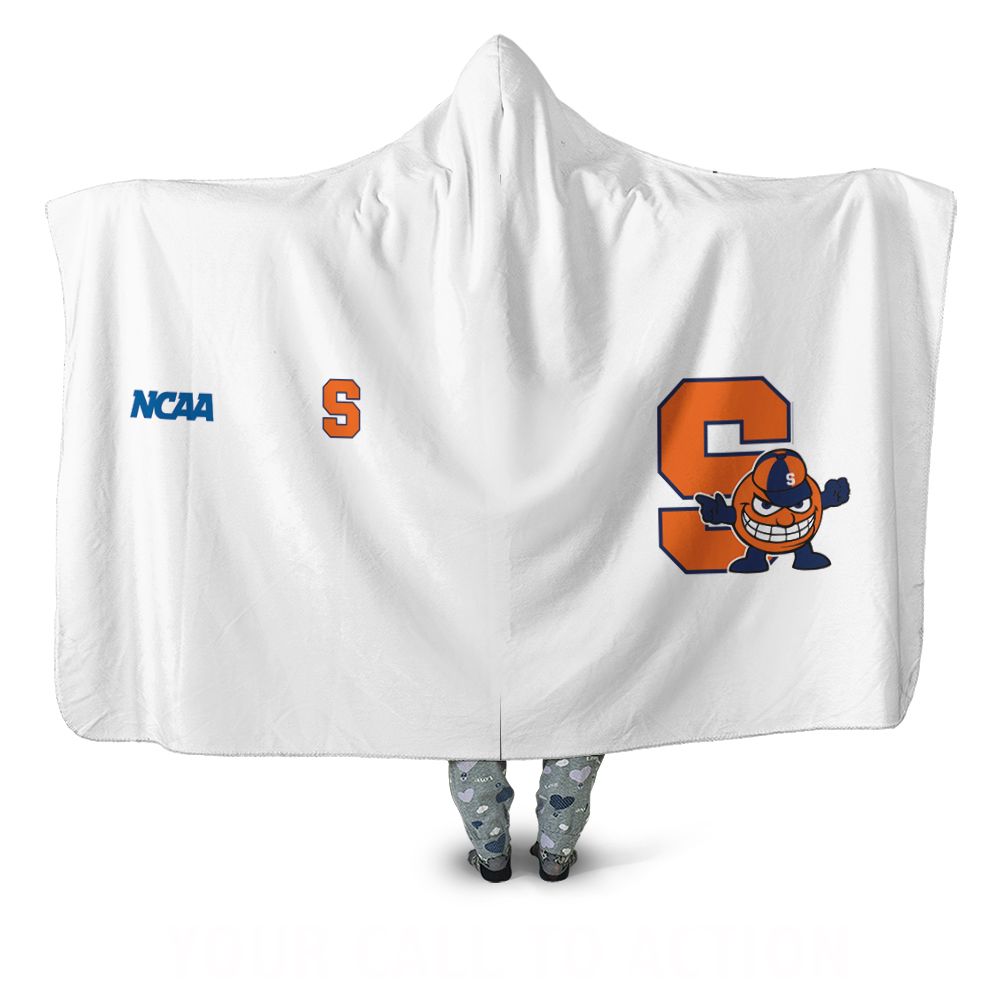 Orange Ncaa Bomber Jacket 3d Hooded Blanket