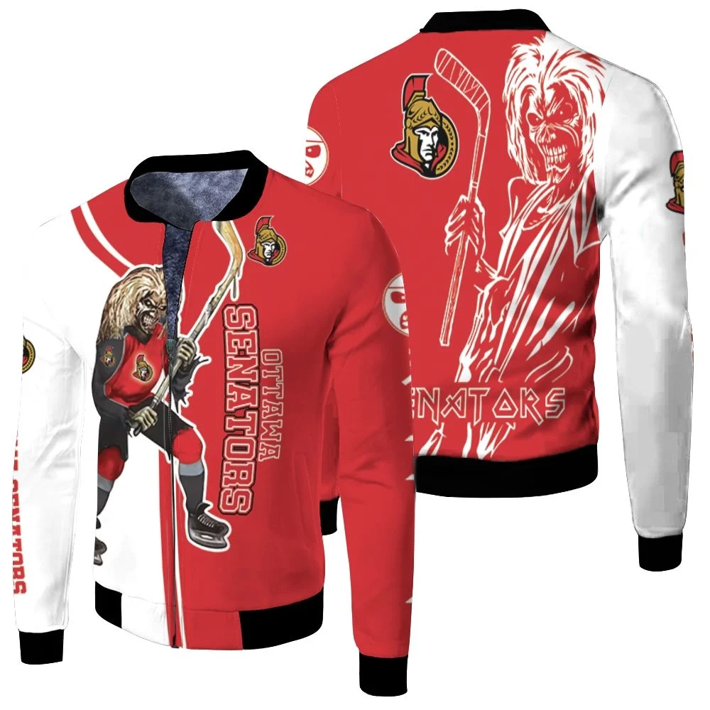 Ottawa Senators And Zombie For Fans Fleece Bomber Jacket