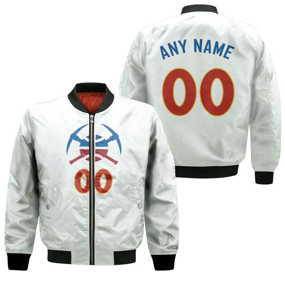 Personalized Any Name 00 Devner Nuggets 2020-21 Earned Edition White Jersey Inspired Styel Bomber Jacket