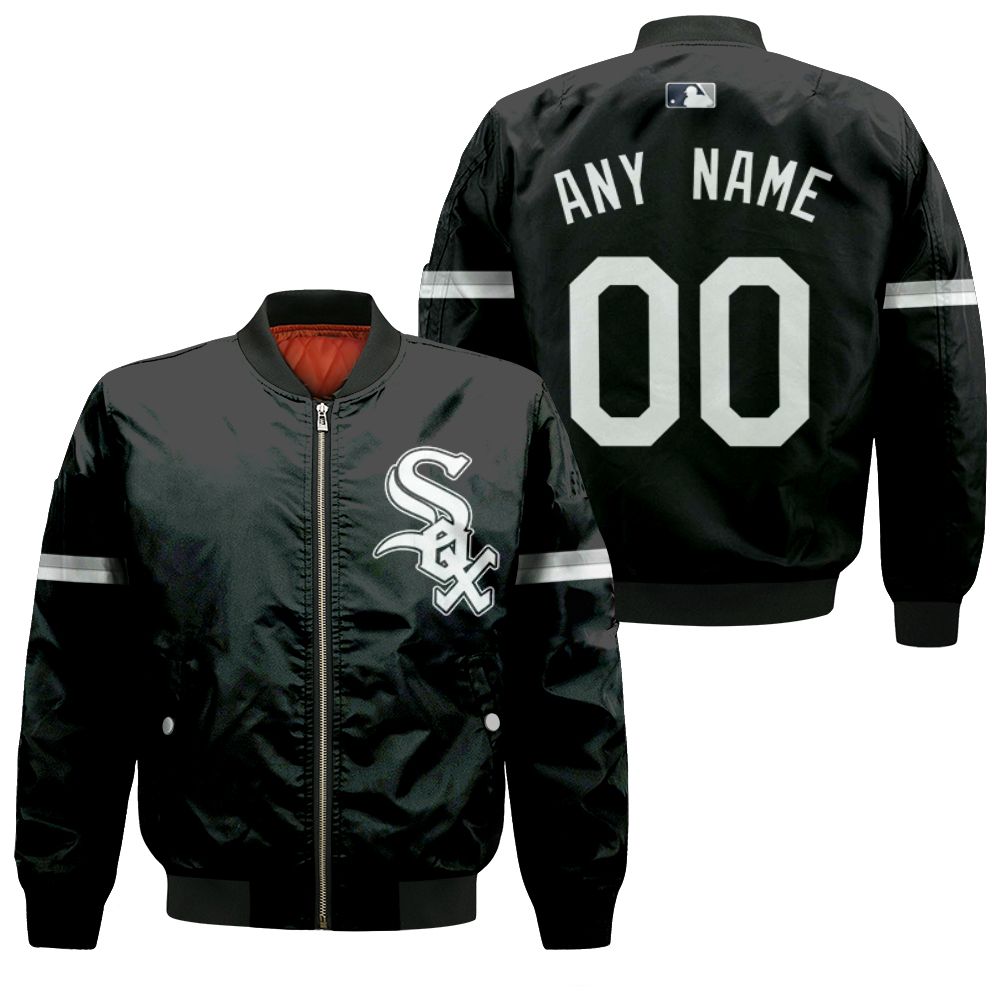 Personalized Chicago White Sox 00 Any Name 2019 Team Black Jersey Inspired Style Bomber Jacket