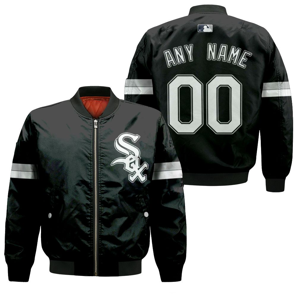 Personalized Chicago White Sox 00 Any Name 2020 Mlb Black Jersey Inspired Style Bomber Jacket