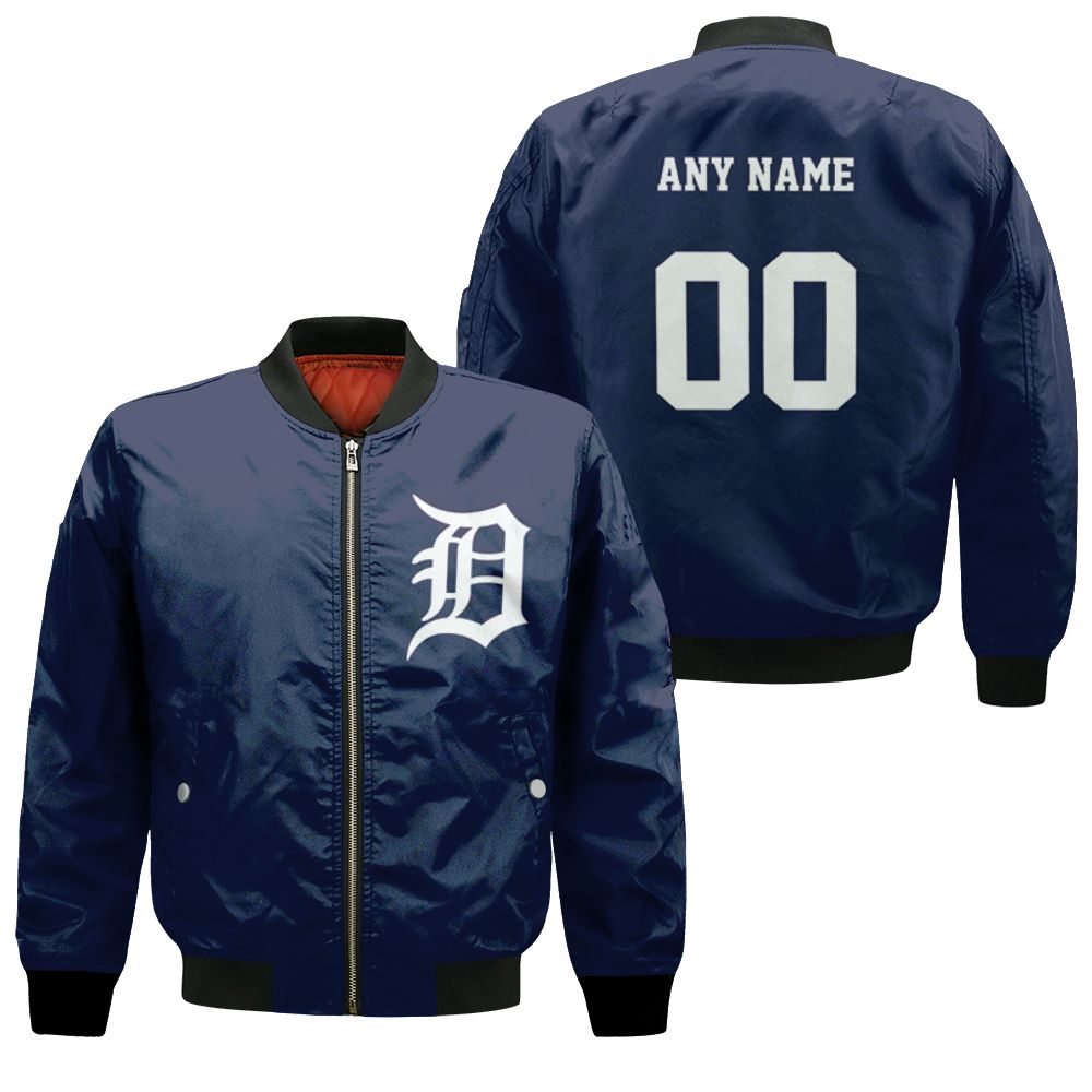 Personalized Detroit Tigers Anyname 00 2019 Team Black Jersey Inspired Style Gift For Detroit Tigers Fans Bomber Jacket