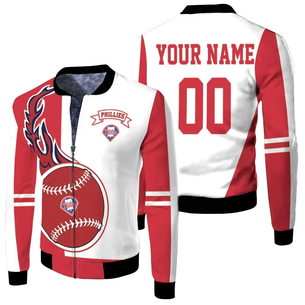 Philadelphia Phillies 3d Personalized Fleece Bomber Jacket