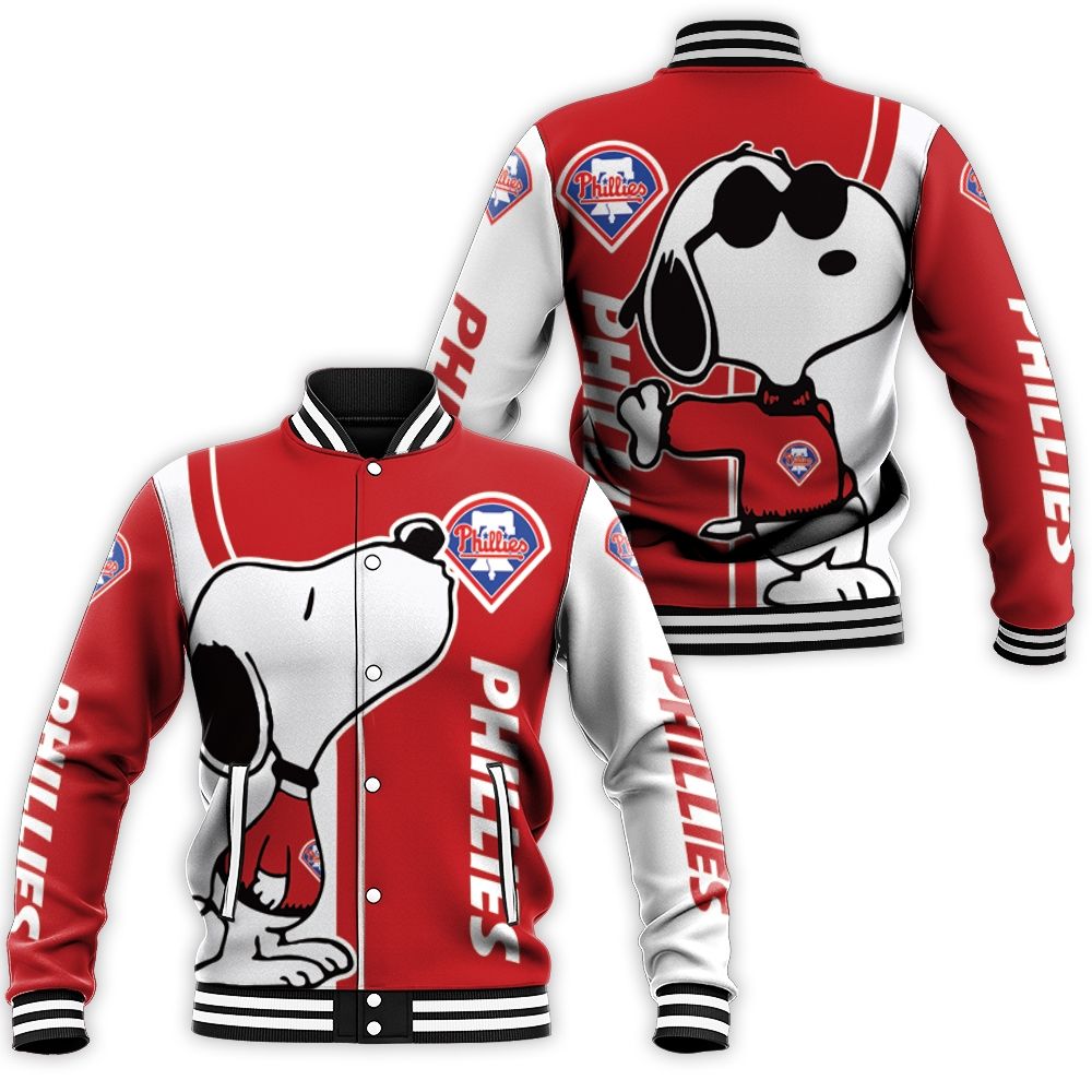 Philadelphia Phillies Snoopy Lover 3d Printed Baseball Jacket