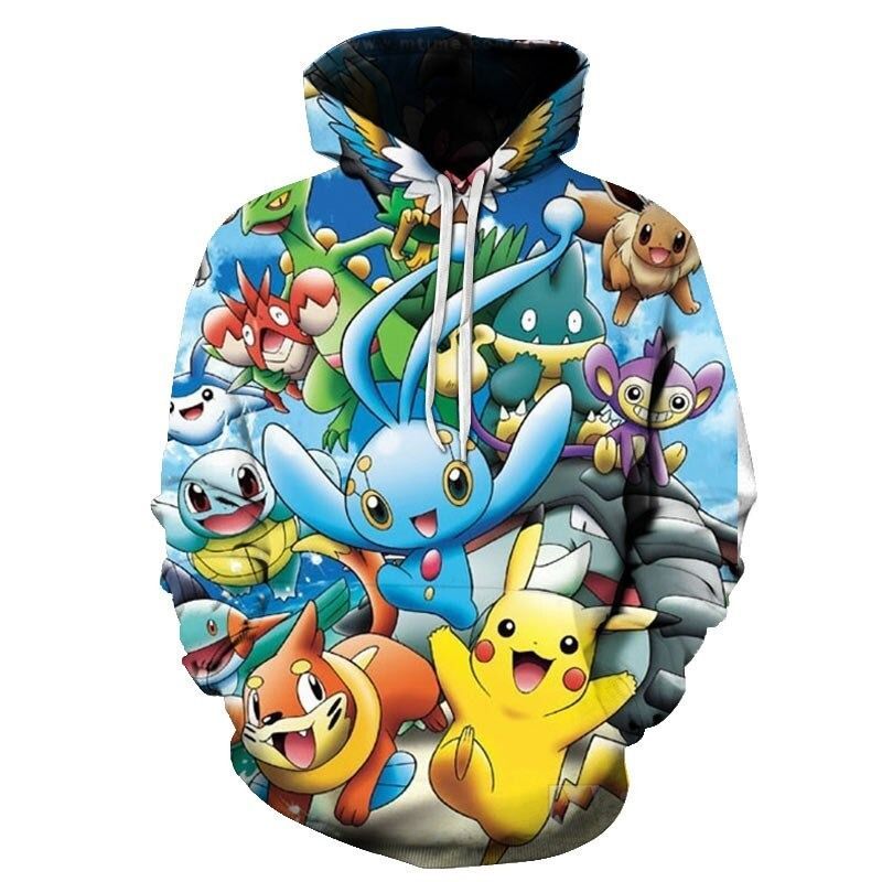Pikachu Pokemon Full Over Print 3d Zip Hoodie