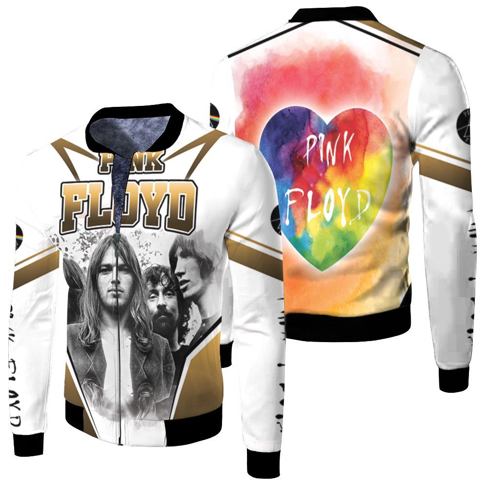 Pink Floyd Black White Fleece Bomber Jacket