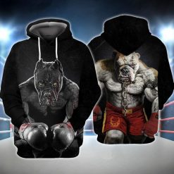 Pitbull Boxing 3d Zip Hoodie