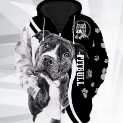 Pitbull Dog 3d Zip Hoodie