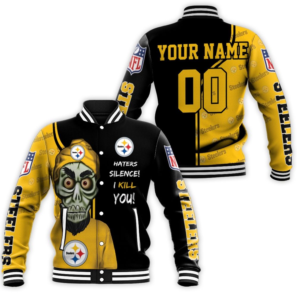 Pittburgh Steelers Haters Silence Personalized Baseball Jacket