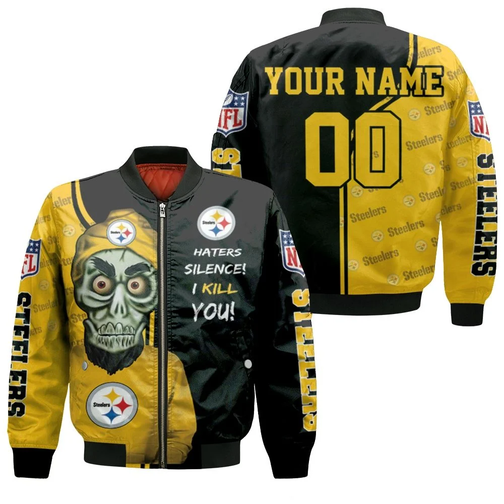 Pittburgh Steelers Haters Silence Personalized Bomber Jacket - Teeruto
