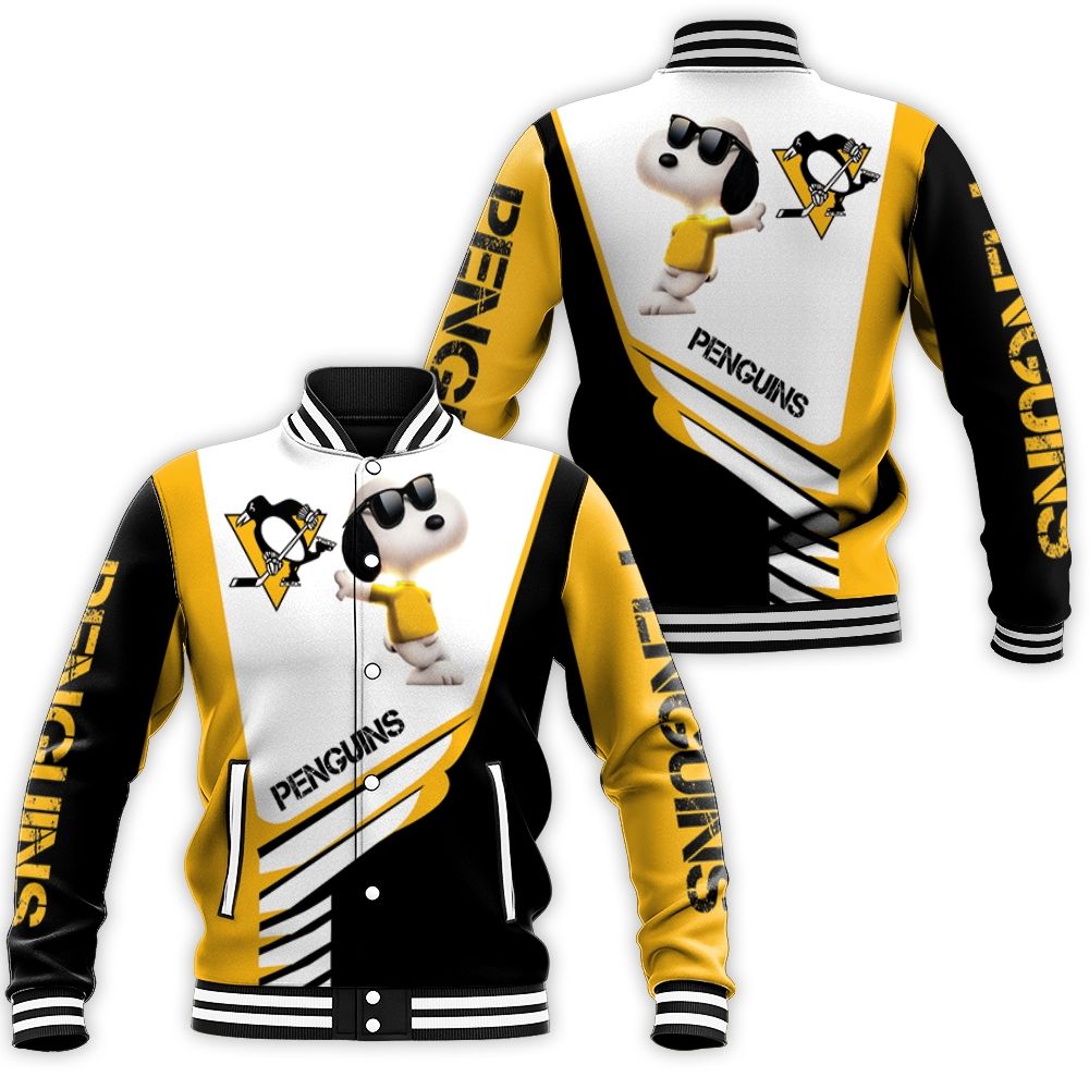 Pittsburgh Penguins Snoopy For Fans 3d Baseball Jacket