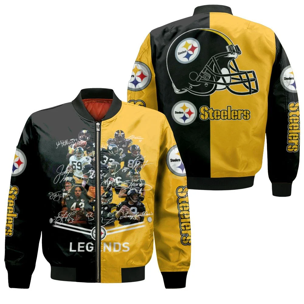 Pittsburgh Steelers Great Players Signature Legends 2020 Nfl Season Jersey Bomber Jacket