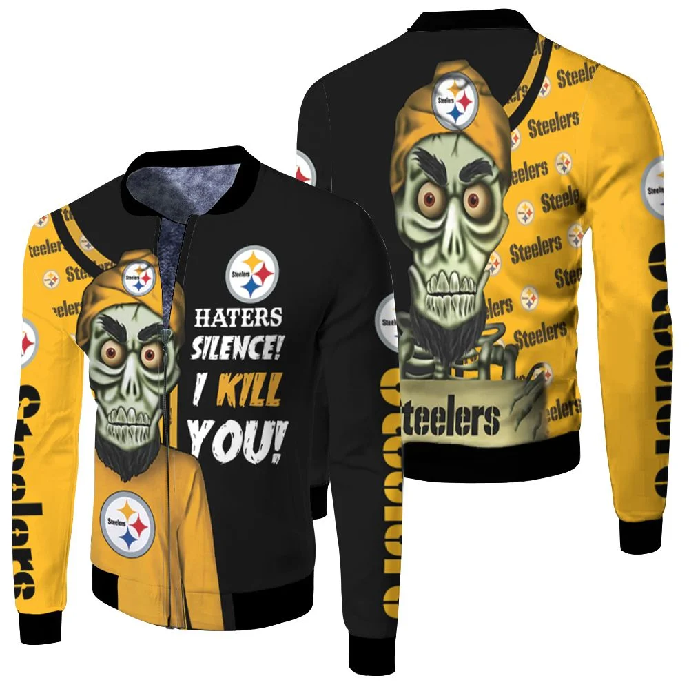 Pittsburgh Steelers Haters Silence The Dead Terrorist 3d Jersey Fleece Bomber Jacket