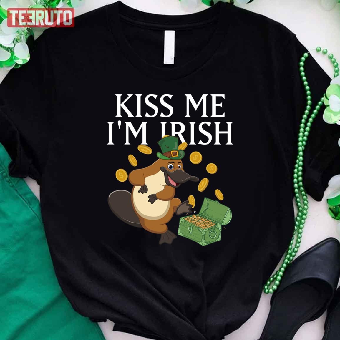 Platypus St. Patrick’s Day Kiss Me I’m Irish Unisex T-Shirt