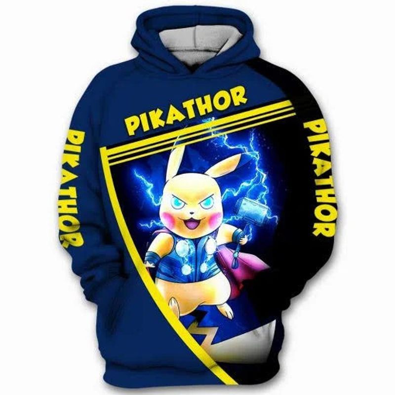Pokemon Pikathor Cute 3d Zip Hoodie