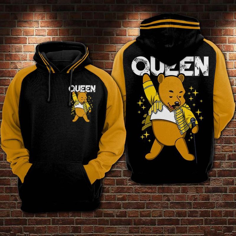 Pooh Queen Over Print 3d Zip Hoodie