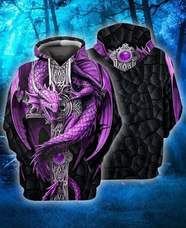Purple Dragon 3d Zip Hoodie