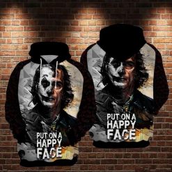 Put On A Happy Face – Joker Over Print 3d Zip Hoodie
