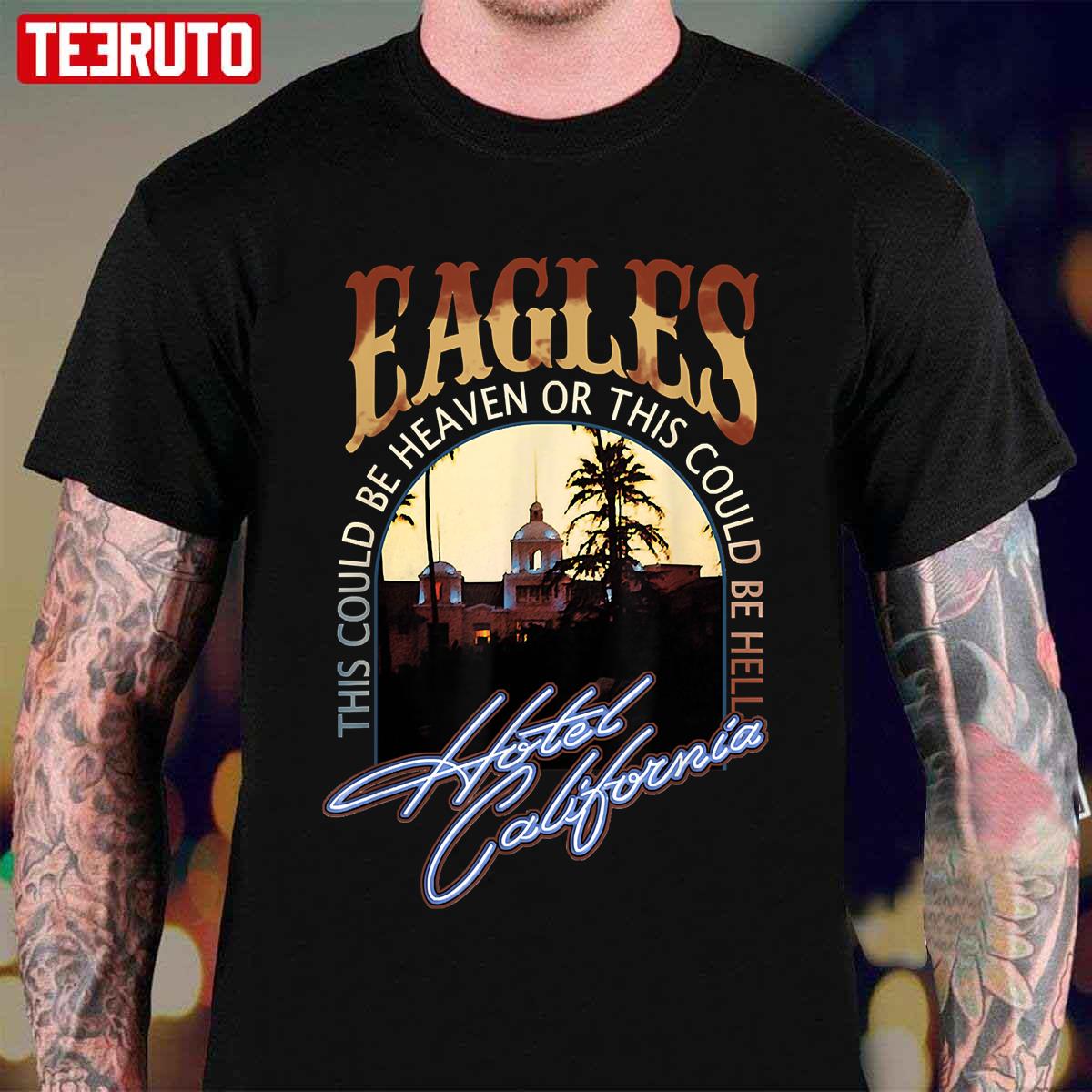 Hotel California 1977 Vintage Eagles Band Unisex T-Shirt - Teeruto