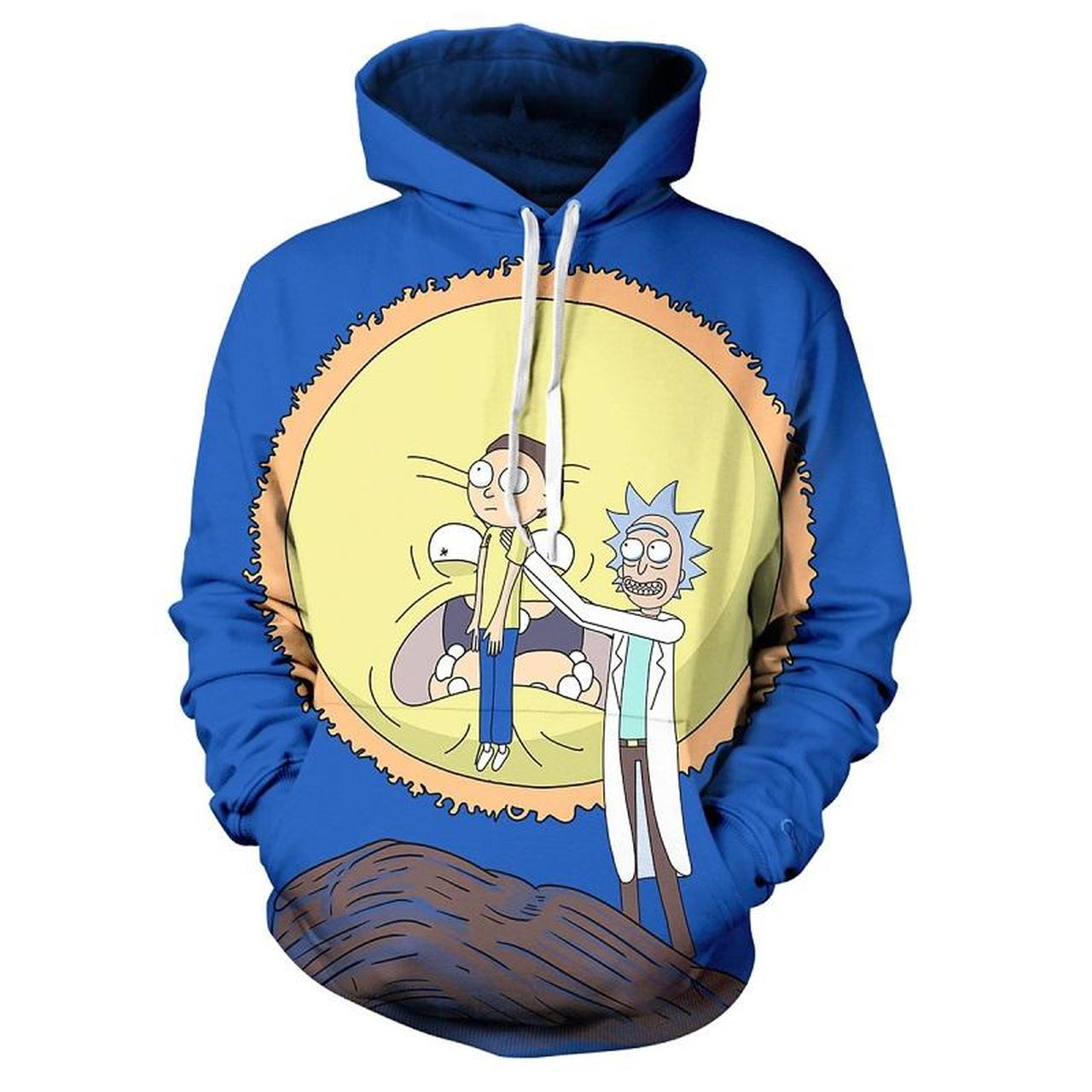 Rick And Morty Blue 3D Printed Hoodie - Teeruto