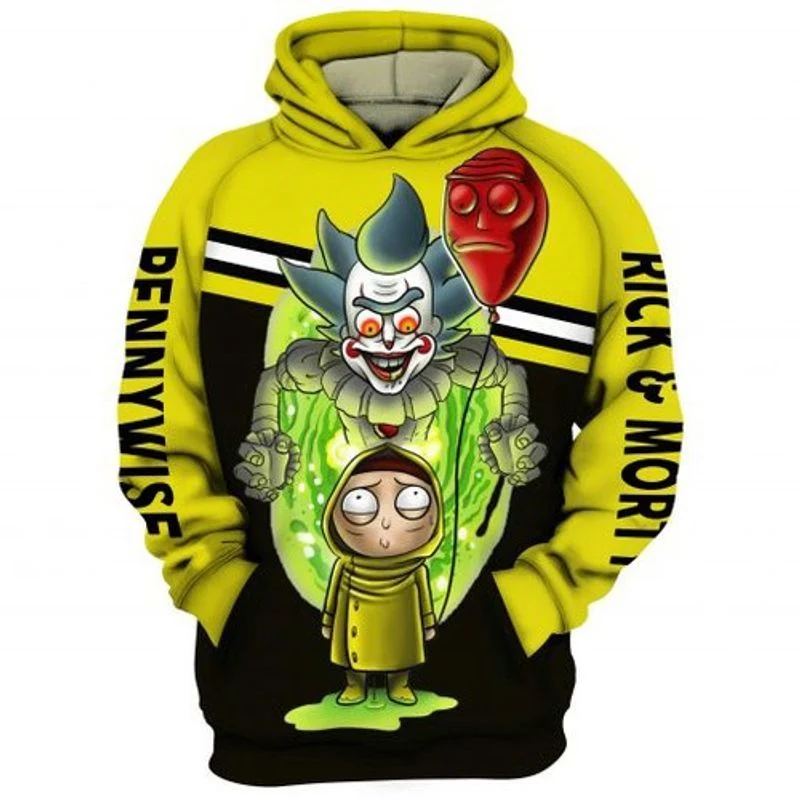 Rick Morty And Pennywise Men And Women 3d Hoodie