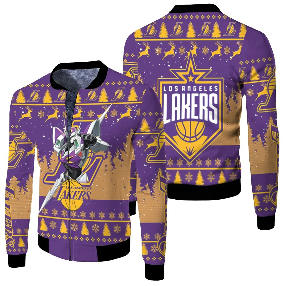 Robot Los Angeles Lakers Nba Western Conference Fleece Bomber Jacket