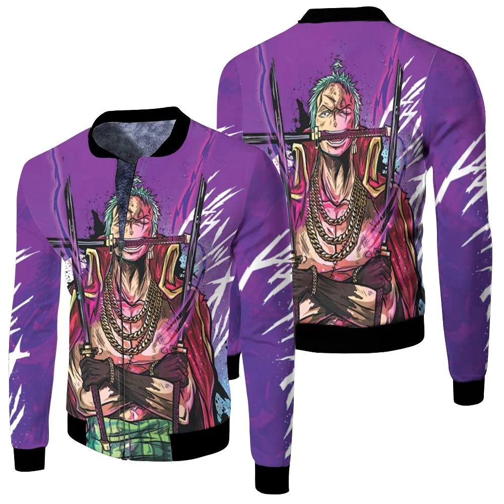 Roronoa Zoro Pirate King One Piece 3d Jersey Fleece Bomber Jacket