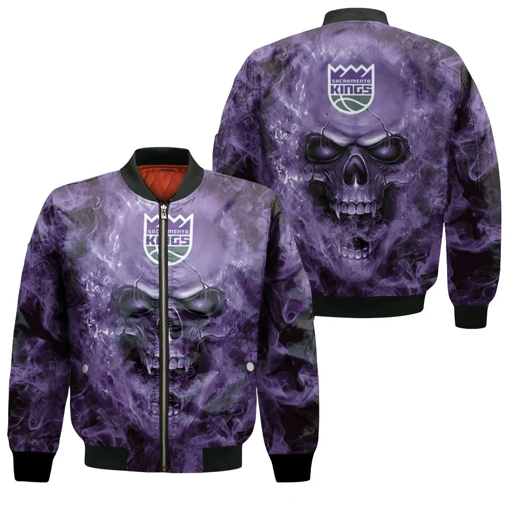 Sacramento Kings Nba Fans Skull Bomber Jacket