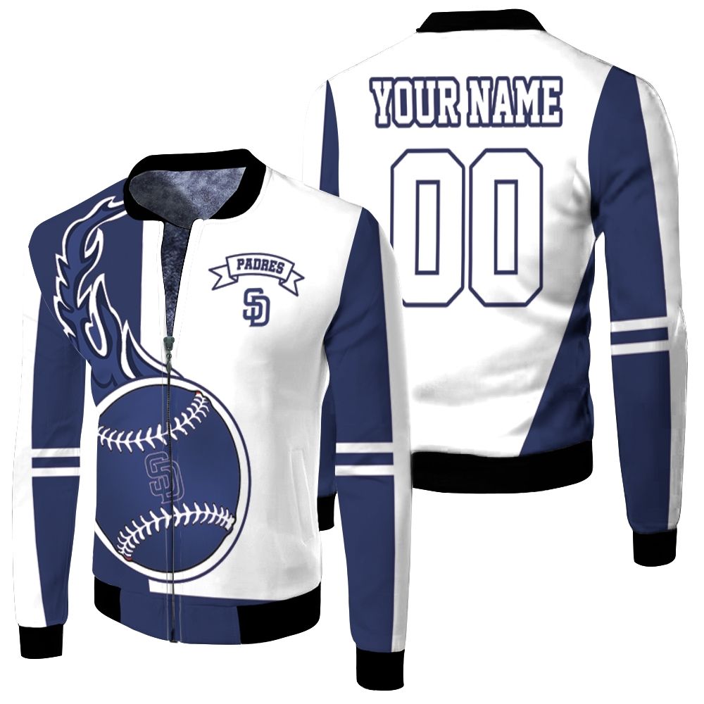 San Diego Padres 3d Personalized Fleece Bomber Jacket - Teeruto