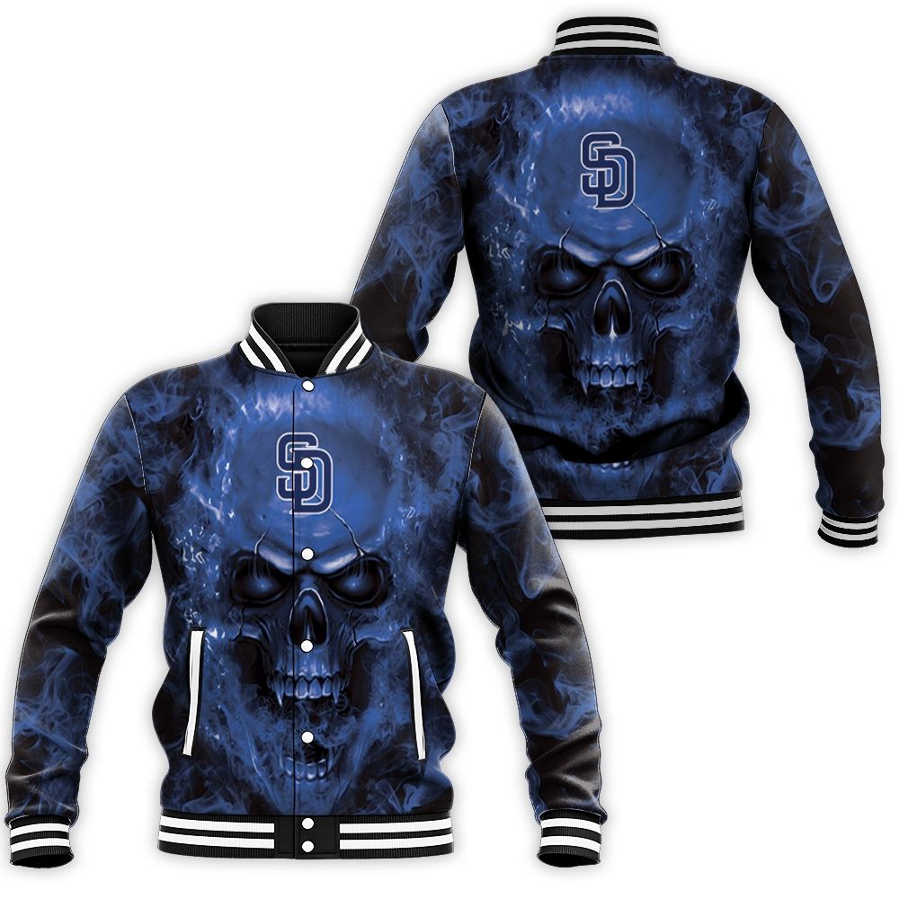 San Diego Padres Mlb Fans Skull Baseball Jacket