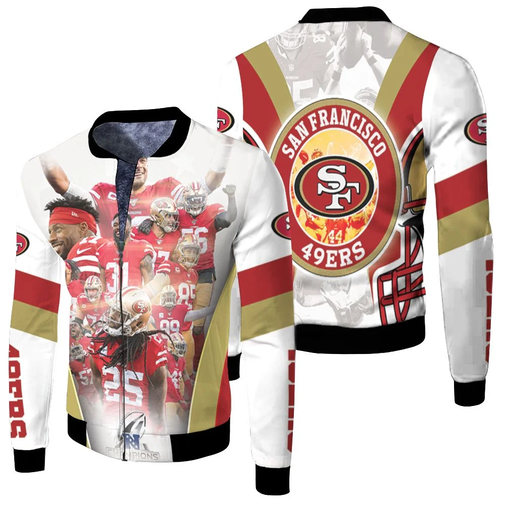 San Francisco 49ers Champions Nfc West Division Super Bowl 2021 Fleece Bomber Jacket