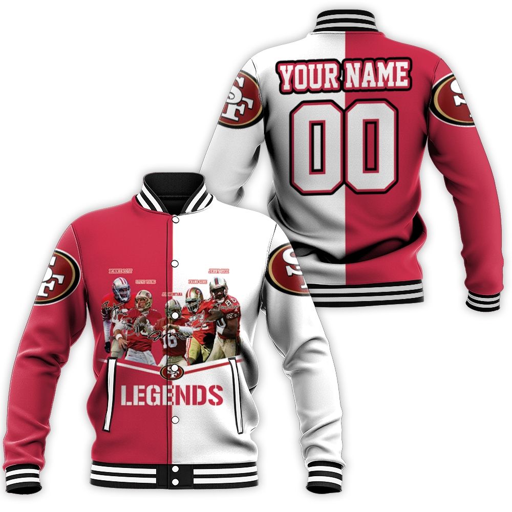 San Francisco 49ers Legends 3d Personalized Baseball Jacket