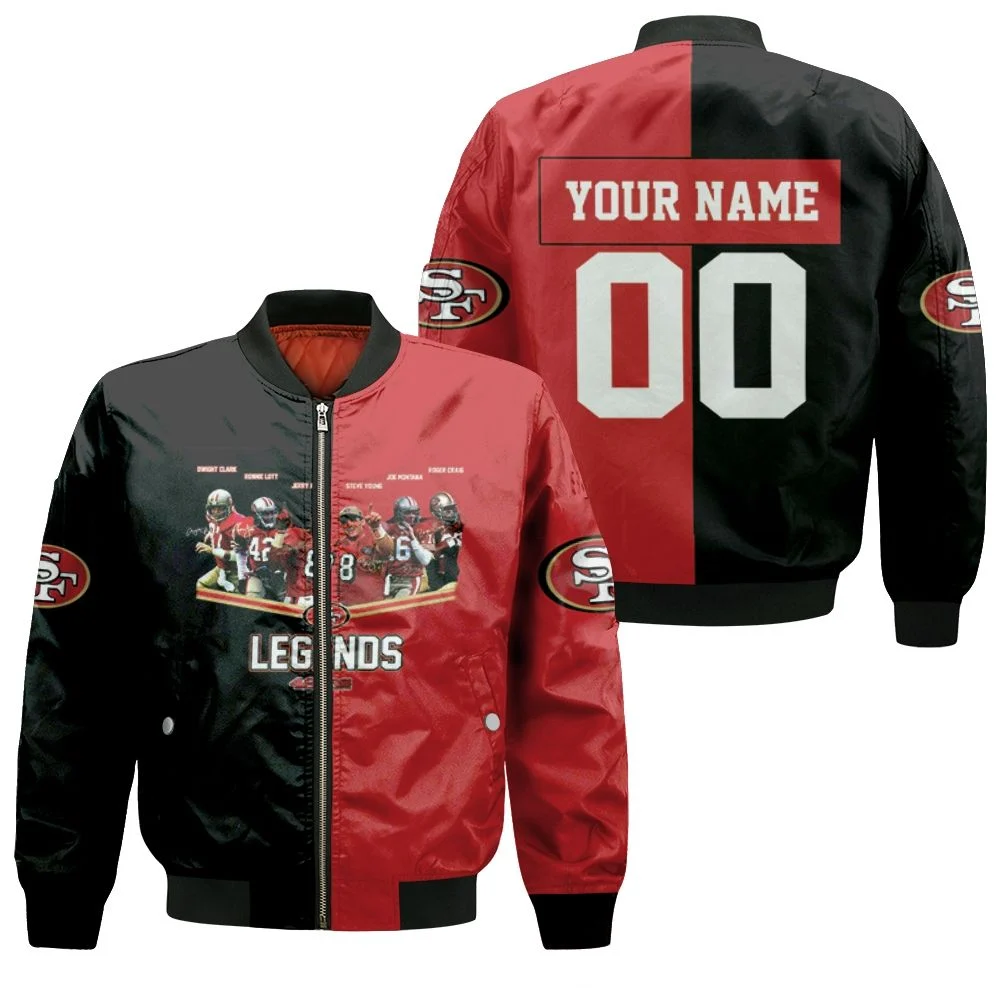 San Francisco 49ers Legends Signed 3d Personalized 1 Bomber Jacket