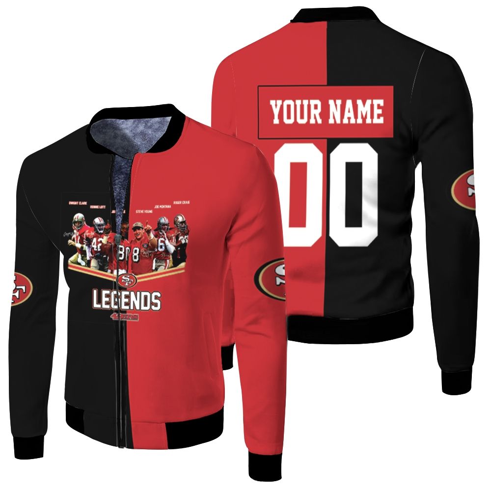 San Francisco 49ers Legends Signed 3d Personalized 1 Fleece Bomber Jacket