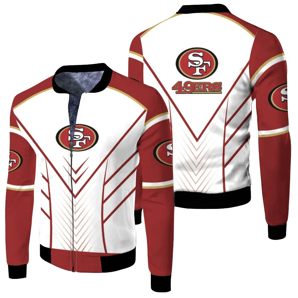 San Francisco 49ers Nfl Lover 3d Jersey Fleece Bomber Jacket