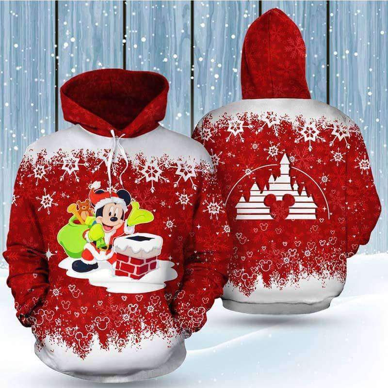 Santa Mickey 3D Printed Hoodie
