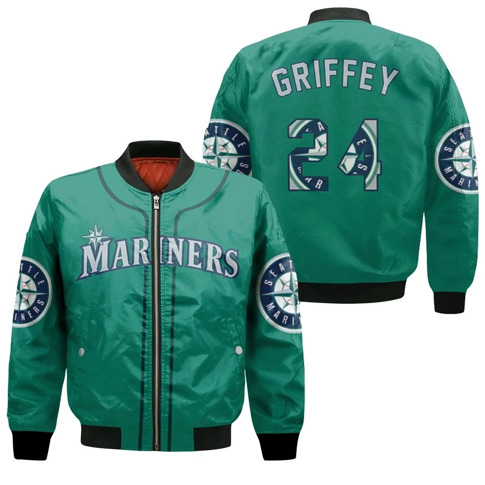Seattle Mariners Ken Griffey Jr 24 2020 Mlb Green Jersey Inspired Bomber  Jacket - Teeruto