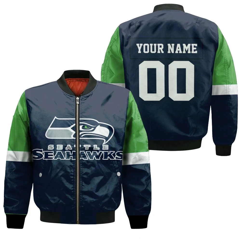 Seattle Seahawks 3d Personalized Bomber Jacket