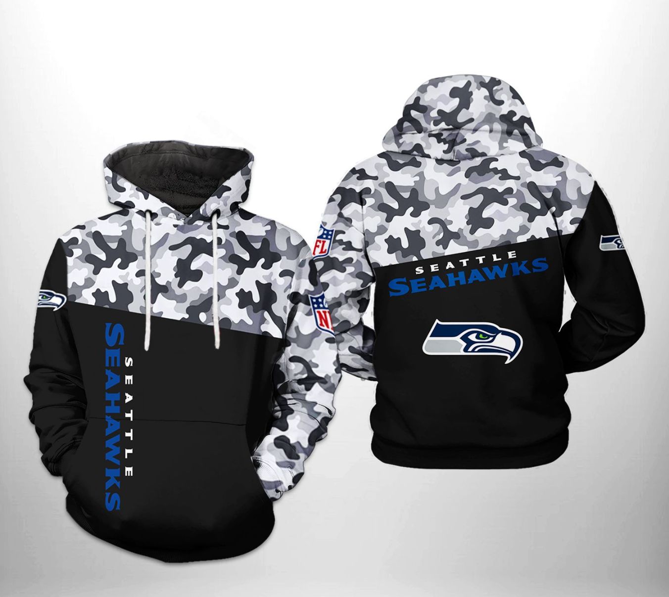 Seattle Seahawks Military Camo Graphic 3D Printed Hoodie For Men - Best  Shirt and More