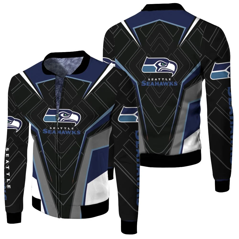 Seattle Seahawks Nfl Fan 3d Jersey Fleece Bomber Jacket