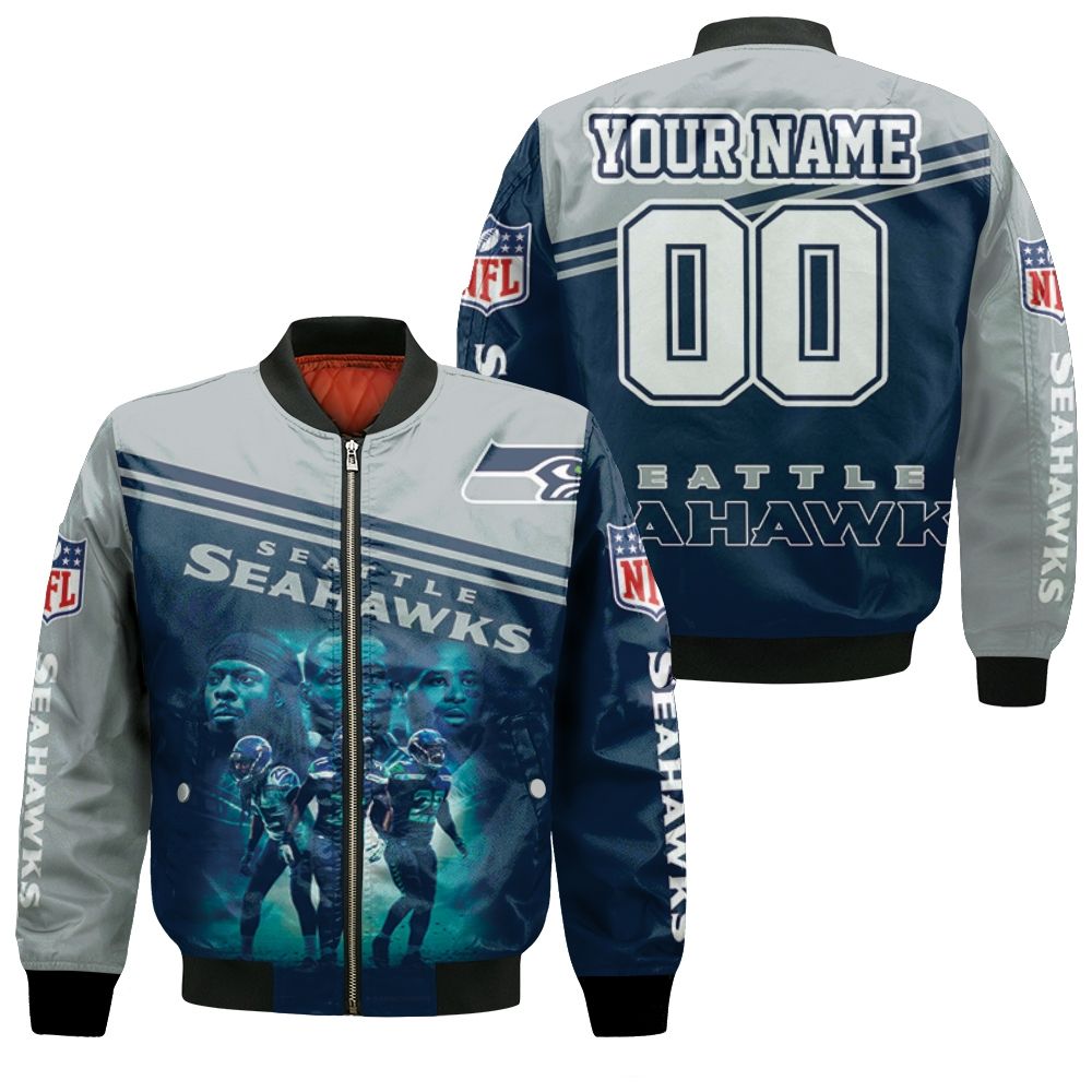 Seattle Seahawks Trio Personalized Bomber Jacket