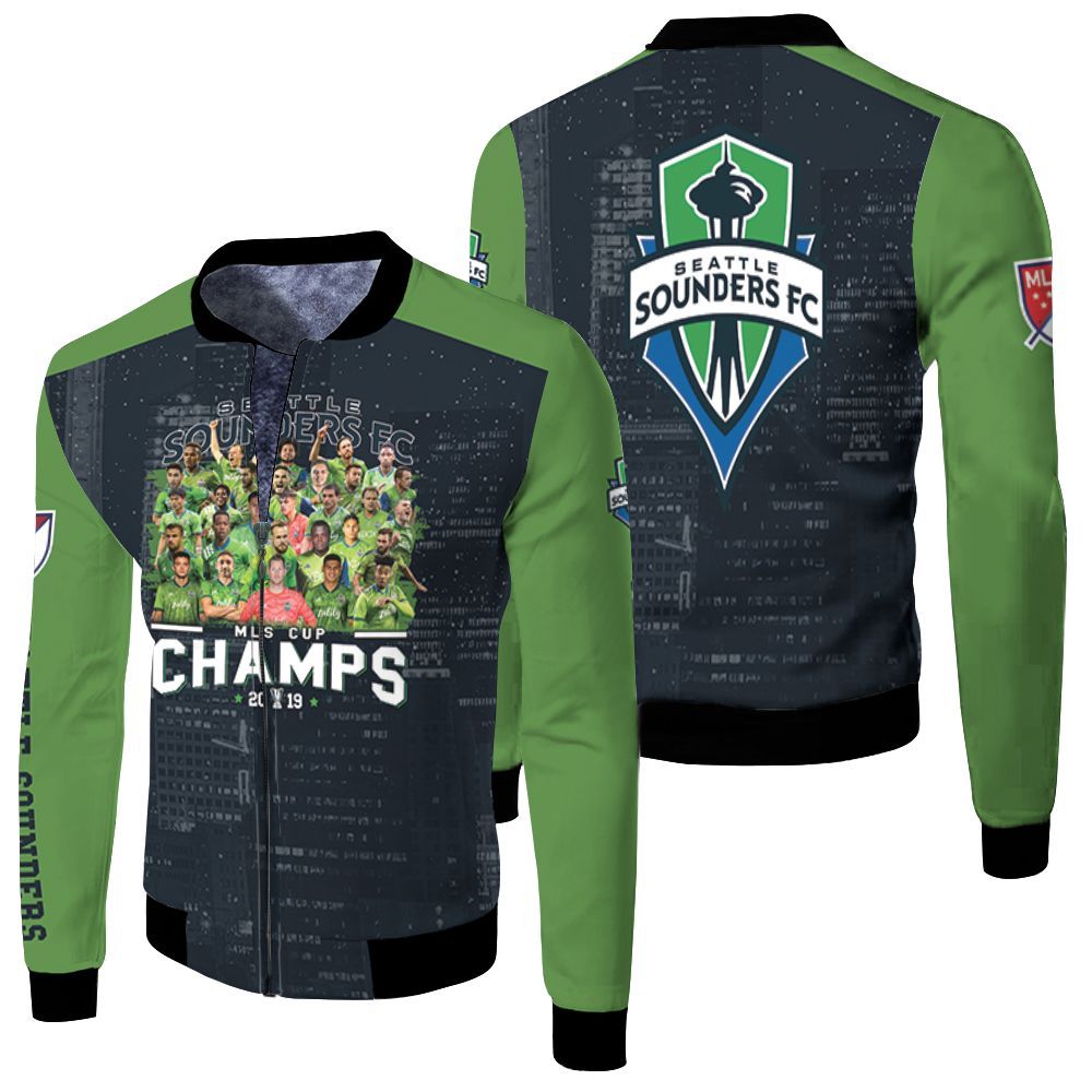 Seattle Sounders Fc Mls Cup Champions 2019 3d Jersey Fleece Bomber Jacket