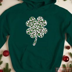 Shamrock Leopard Print St Patricks Day Unisex Hoodie