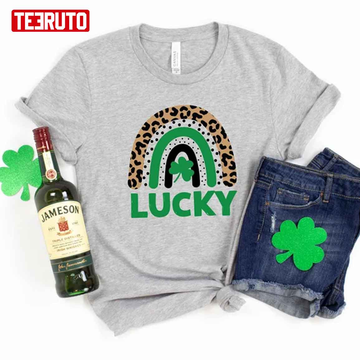 Shamrock St Patrick’s Day Lucky Rainbow Unisex T-Shirt