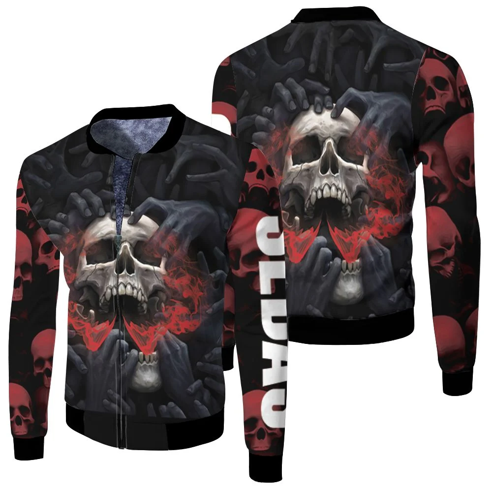 Skulls Red Halloween 3d Printed Hoodie Sebas Jersey Fleece Bomber Jacket