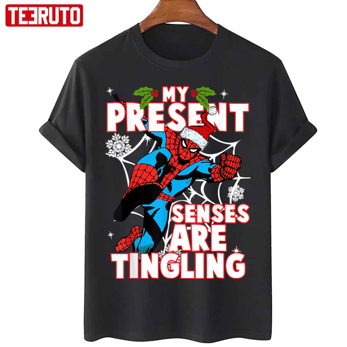 Spider Present Senses Tingling Christmas Unisex T-Shirt