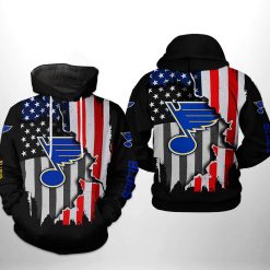 St. Louis Blues NHL US FLag Team 3D Printed Hoodie