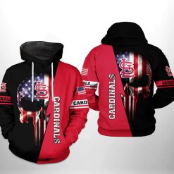 St. Louis Cardinals MLB US Flag Skull 3D Printed Hoodie