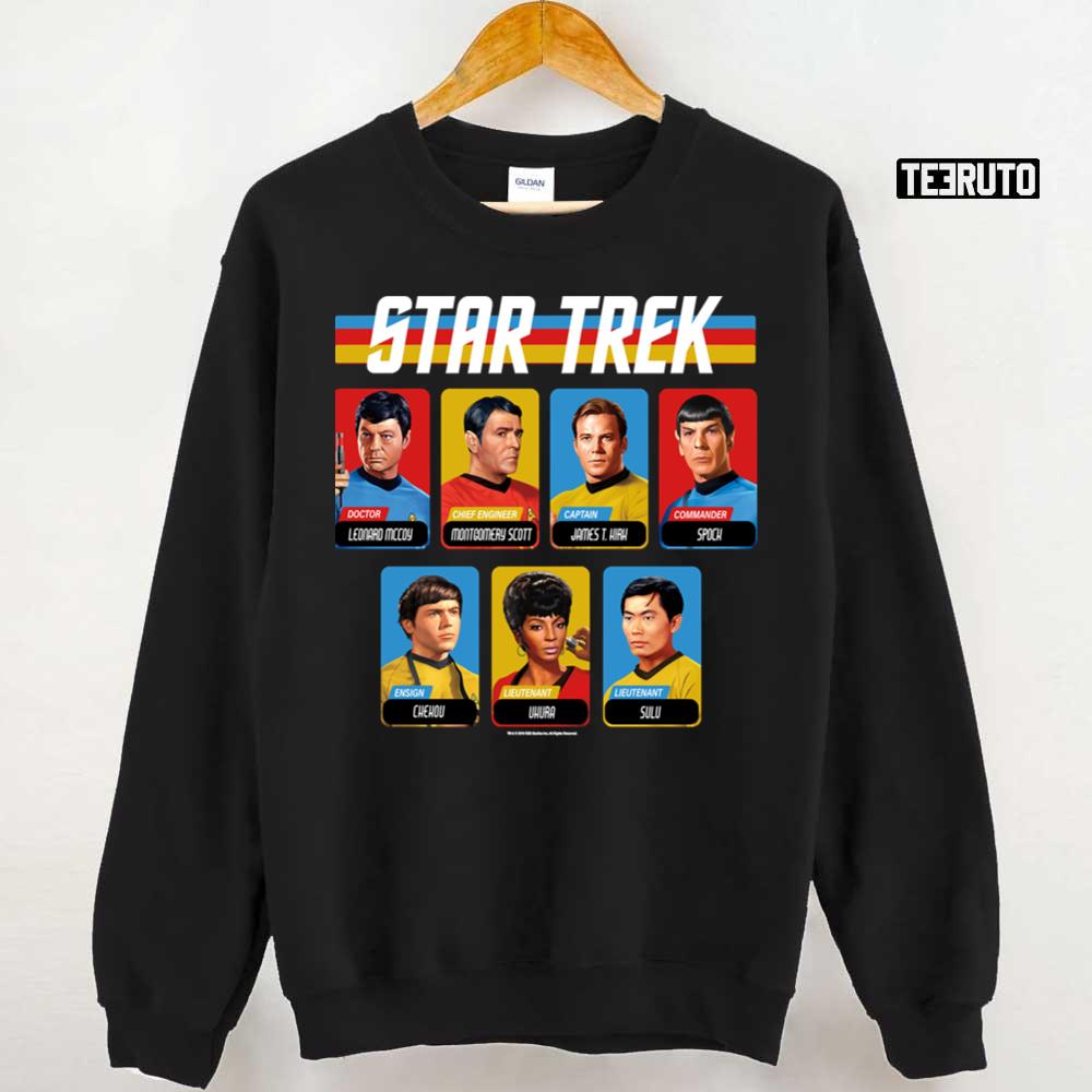 Star Trek Original Series Retro Full Color Crew Portrait Panels Unisex Sweatshirt