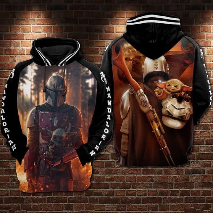 Star Wars Mandalorian And Baby Yoda 3d Hoodie